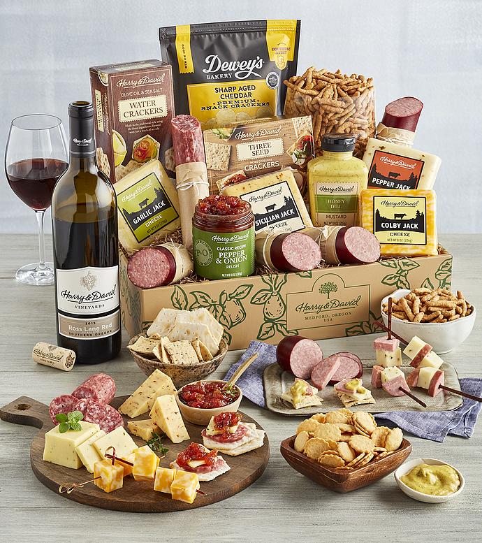 Ultimate Meat and Cheese Gift with Wine